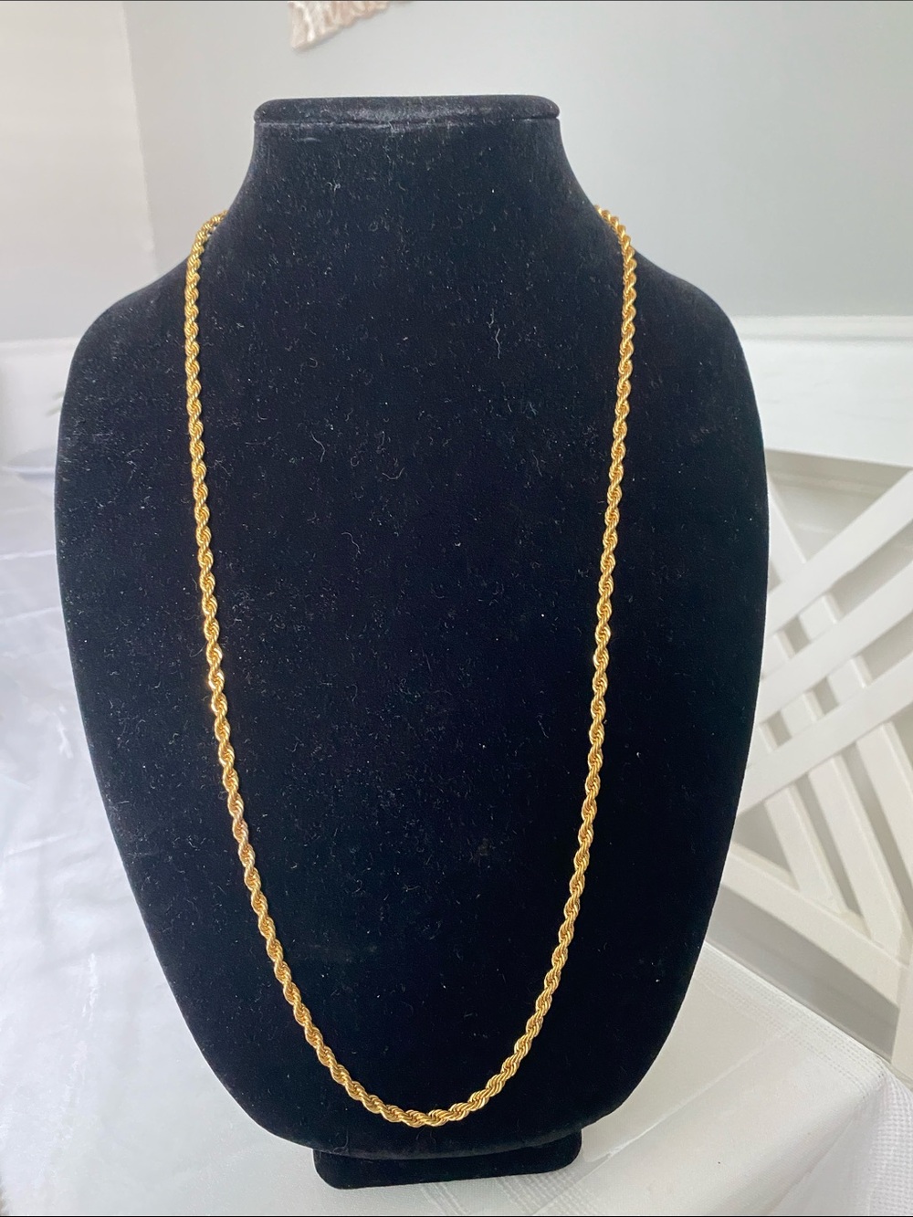 Gold Tone Rope Chain Necklace - Women Jewelry